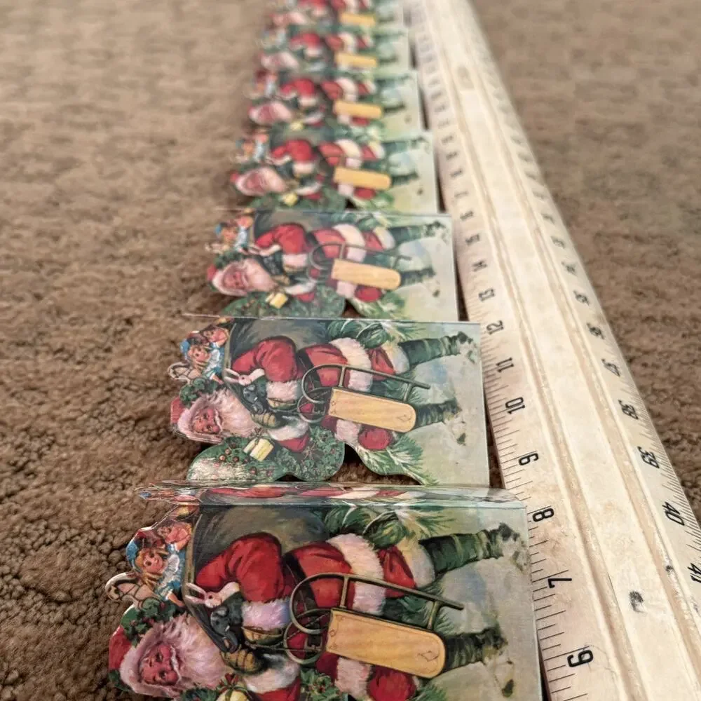 Vintage DieCut Reproduction Victorian Santa Accordion Fold Cardboard Over 6 Feet